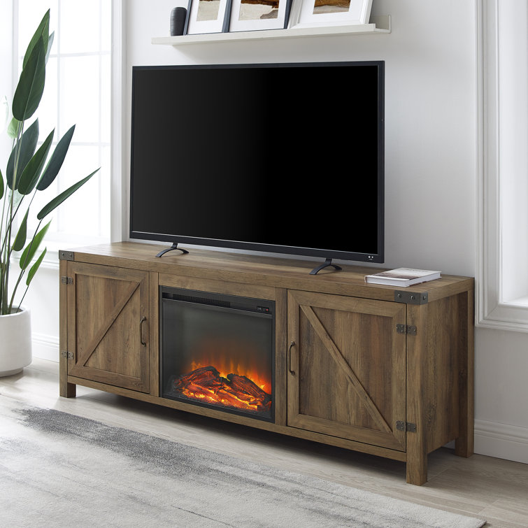 Gracie Oaks Coridon TV Stand for TVs up to 85" with Fireplace Included
